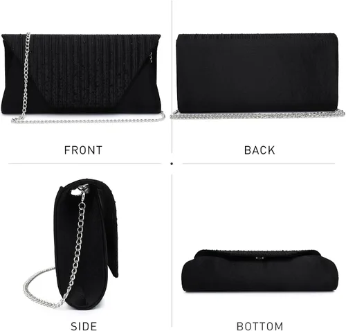 Miniatura 3 de Dasein - Bolsos de mano para mujer, para bodas, carteras para fiestas, bolsos de mano tipo clutch para cócteles, graduación, formales con strass