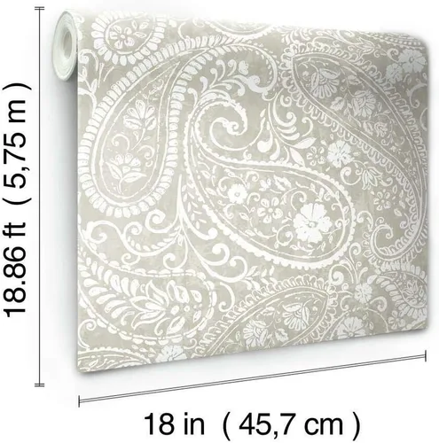 Miniatura 6 de RoomMates RMK11580RL - Papel pintado de cachemira beige
