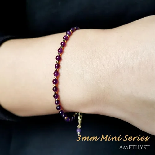 Miniatura 4 de Morchic - Pulsera ajustable de pulgadas para mujer, con mini cuentas de gemas naturales, serie de dijes de gemas de energía, regalo de cumpleaños
