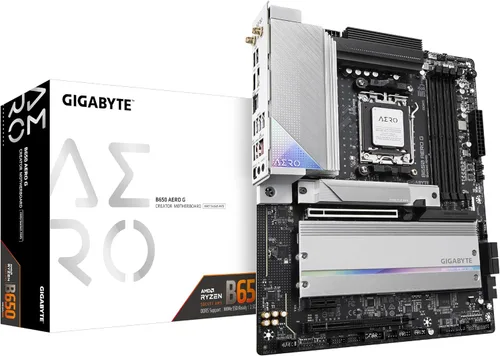 GIGABYTE B650 AERO G - Tarjeta madre compatible con AM5/ LGA 1718/ AMD B650/ ATX/DDR5/PCIe 5.0 M.2/PCIe 5.0/USB 3.2 Gen2X2 Type-C/Wi-Fi 6E/Intel