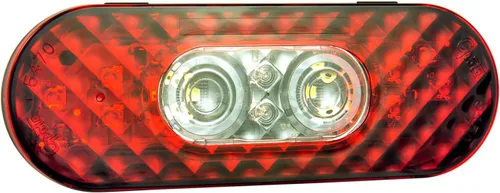 Grote 54672 Luces LED Ovaladas de 6" de Parada/Cola/Giro con Luces de Reversa Integradas - Terminación de Pin Macho Rojo