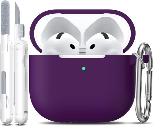 Miniatura 7 de R-fun Funda para AirPods 4 con kit de limpieza, funda protectora completa de silicona suave, compatible con AirPods 4 Gen, verde bosque C Bosque