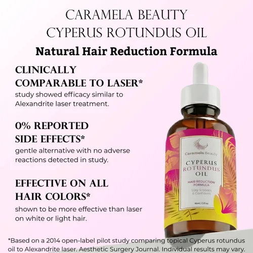 Miniatura 2 de Aceite de Cyperus Rotundus Natural Caramela Beauty - 60ml de Aceite Natural de Cyperus Rotundus para Depilación, Hidratante y Calmante, Aceite