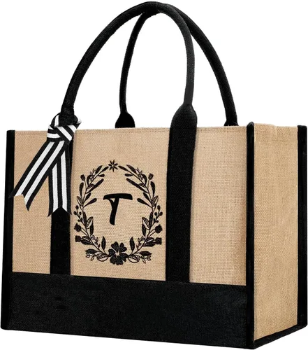Miniatura 26 de Bolsa de mano personalizada de yute para mujeres, regalos para el día de la madre, regalo de Navidad de cumpleaños para mujeres y amigas