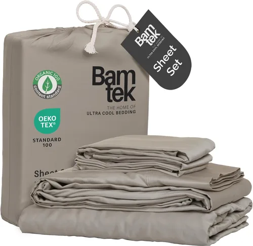 Miniatura 14 de Juego de sábanas de bambú de viscosa tamaño Queen, 4 piezas, ropa de cama refrescante para personas que duermen con calor con tecnología que absorbe