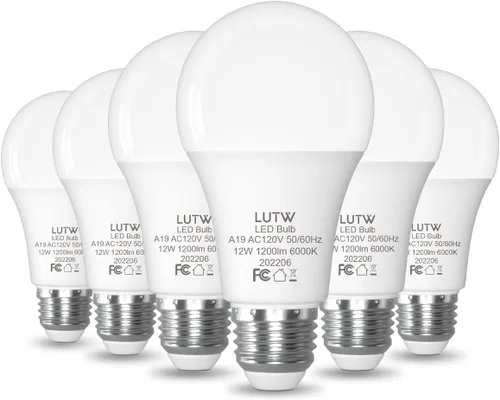 Miniatura 10 de Bombillas LED A19 E26, 60 W Eqv, 9 W, 2700 K, no regulables, paquete de 6 900 lúmenes, luz blanca cálida, ideal para iluminación de dormitorio