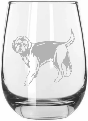 Miniatura 455 de Sakhalin Husky Dog - Copa de vino grabada personalizada de 15.25 onzas sin tallo