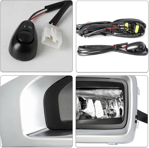 Miniatura 4 de SOCKIR Conjunto de faros delanteros y antiniebla para GMC YUKON SLT 2015-2020, SLE/Yukon XL SLT, SLE OE - Par de faros halógenos de fábrica, carcasa