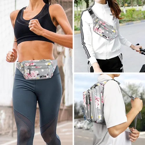 Miniatura 7 de Riñonera para hombres y mujeres, con correa ajustable para entrenamiento al aire libre, viajes, casual, correr, senderismo, ciclismo