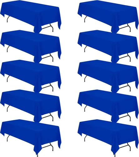 Miniatura 164 de BRILLMAX 6 Pack de Manteles Azul Marino para Mesas Rectangulares de 8 Pies 90 x 156 Pulgadas - 8 pies Mantel Rectangular a Granel de Lino