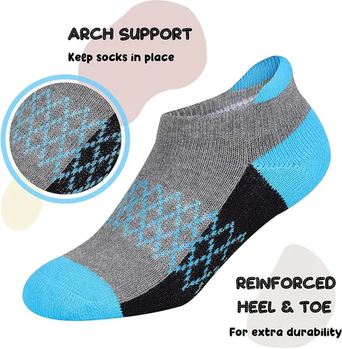 Miniatura 2 de Calcetines para niñas paquete de 6 calcetines atléticos al tobillo para niños suela acolchada calcetines casuales de corte bajo para niños pequeños