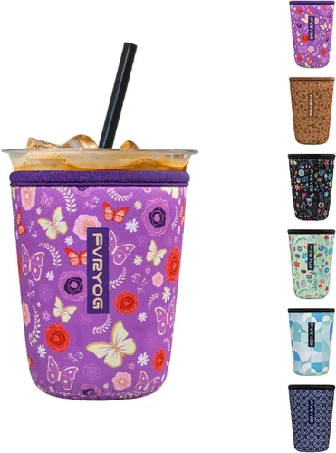 Miniatura 25 de Fundas de neopreno reutilizables aisladas para café helado, fundas para tazas de café helado, fundas para bebidas heladas y calientes