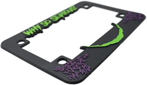 Miniatura 2 de ¿Por qué tan serio? Marco de matrícula 3D para motocicleta Joker 1 paquete de cubierta de matrícula de motocicleta Soporte universal para placa