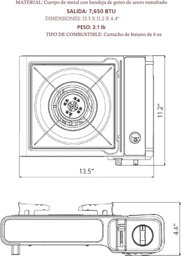 Miniatura 2 de Estufa portátil de butano Gas One con estuche: encendido automático, control preciso del calor - para acampar, tailgating y cocinar al aire libre