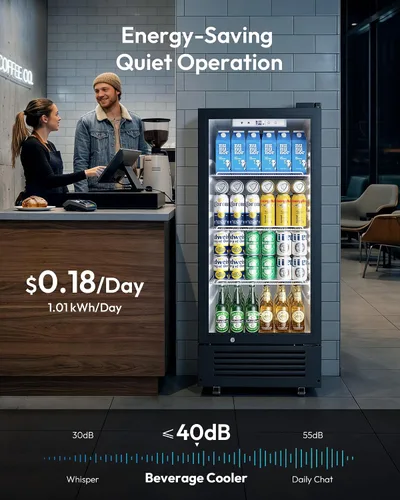 Miniatura 8 de EUHOMY Refrigeradores comerciales de 6 pies cúbicos con puerta de vidrio templado doble, refrigerador de bebidas con cerradura y estantes