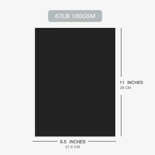Miniatura 4 de 30 hojas de cartulina negra de 8.5 x 11 pulgadas, 67 lb/180 gsm, papel de cartulina de colores premium para fabricación de tarjetas para niños