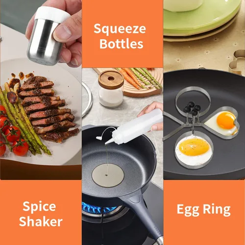 Miniatura 6 de Juego de herramientas para parrilla de barbacoa resistente, kit de accesorios de parrilla de acero inoxidable para asar al aire libre