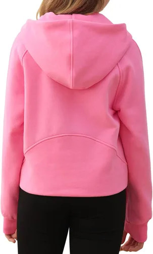 Miniatura 4 de Doshoop Sudaderas con capucha recortadas con cuello de media cremallera para niñas