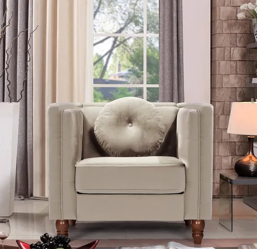 Miniatura 5 de Container Furniture Direct Lexie - Sillas decorativas tapizadas de terciopelo de estilo moderno de mediados de siglo, acogedoras sillas decorativas