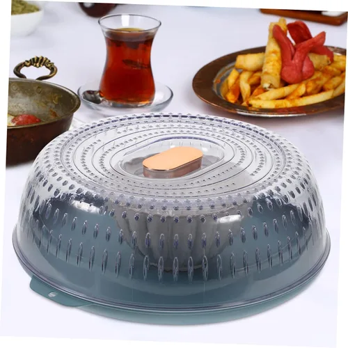 Miniatura 4 de UPKOCH Cubierta transpirable para verduras, bandeja transparente de plástico, cubierta de salpicaduras de microondas, cubierta de alimentos, caja