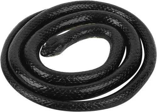 Miniatura 9 de Kikumi Soft Rubber Artificial Snake Toy, 1.25m Fake Snake Joke Toys Halloween Party Supplies (Black)