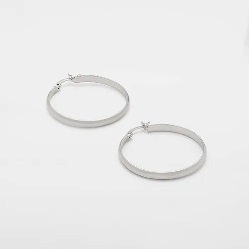 Miniatura 3 de Tienda Essentials 14K Gold or Sterling Silver Plated Polished Dome Hoop