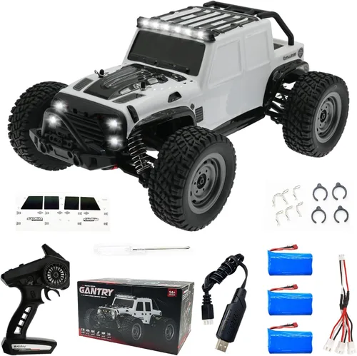 SCY16103 1/16 RC Car 4X4 RC Truck 35 Km/h RC Cars 2.4GHz 4CH 4WD 390 Class Motor Camión de control remoto con 3 baterías recargables de 1500 mAh