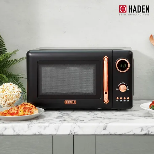 Miniatura 6 de Haden Horno microondas de 700 vatios y 0.7 pies cúbicos con controles digitales, descongelación e inicio instantáneo para encimera