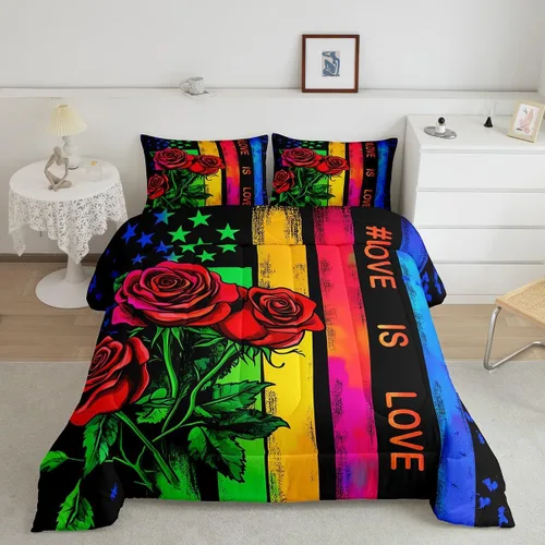Miniatura 28 de Erosebridal Juego de ropa de cama de guitarra, juego de edredón de notas musicales de mariposa, tamaño individual, juego de edredón de música hip