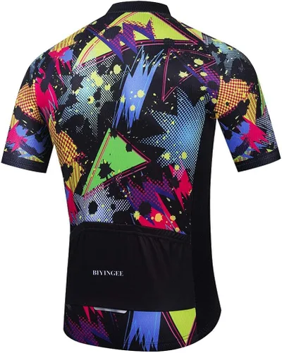 Miniatura 3 de BIYINGEE Maillot de ciclismo para hombre, manga corta, absorbe el sudor