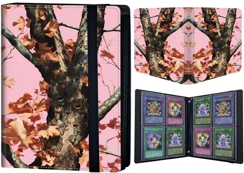Miniatura 10 de Carpeta de tarjetas coleccionables de 4 bolsillos para 400 tarjetas, libro con banda elástica que se adapta a la mayoría de tarjetas de tamaño Flor