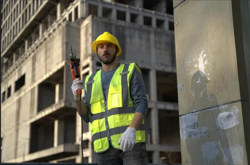 Miniatura 4 de Dazonity Chaleco de seguridad de alta visibilidad con múltiples bolsillos y cremallera, M, tiras reflectantes, apto para hombres y mujeres, trabajo