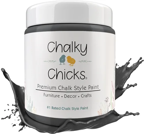 Miniatura 38 de Chalky Chicks - Pintura mate a la tiza, no requiere lijado, 4 onzas líquidas, color gris oscuro (Gun Metal Gray), para muebles, pintura sin Gris