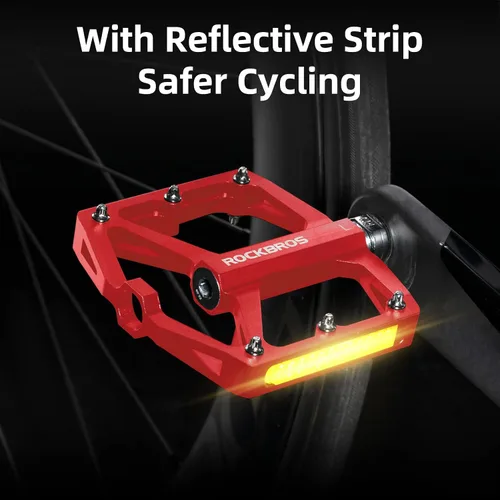 Miniatura 3 de ROCKBROS Pedales de Bicicleta de Montaña Pedales MTB Pedales Planos de Bicicleta de Aluminio 9/16" Rodamiento Sellado Plataforma Ligera
