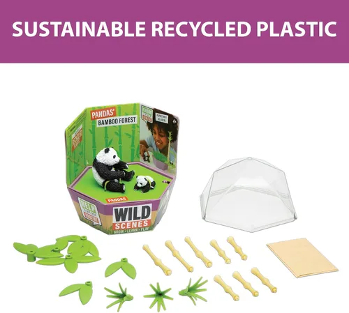 Miniatura 4 de Wild Scenes - Bosque de bambú de Pandas, kit de cultivo y juego, juguete de conservación de vida silvestre respetuoso con el medio ambiente, juego