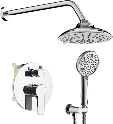 Miniatura 15 de EMBATHER Juego de grifos de ducha – Sistema de ducha de cabezal de lluvia con combo completo de mano de alta presión y kit de ajuste de válvula