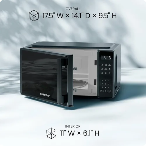 Miniatura 8 de Chefman Horno microondas para encimera de 0.7 pies cúbicos, 700 vatios con 10 niveles de potencia, 6 ajustes de cocción preestablecidos con cocción