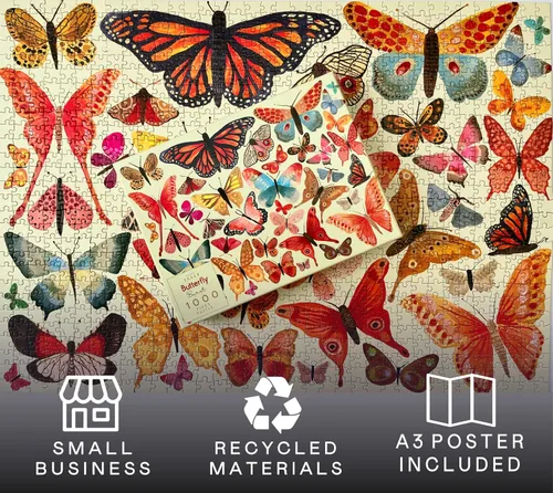 Miniatura 3 de Rompecabezas Elena Essex - Belleza de Mariposa Rompecabezas de 1000 Piezas para Adultos Rompecabezas de Jigsaw Mariposas Coloridas, Naturaleza