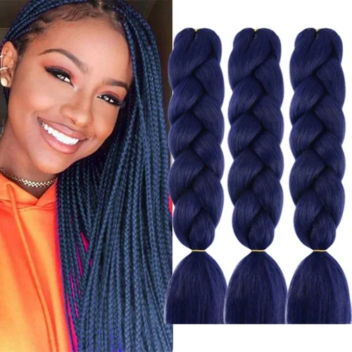Miniatura 20 de Beige (613#) 6 paquetes de cabello trenzado de 24 pulgadas, de fibra sintética, sin picazón, extensiones de cabello para trenzar jumbo, textura
