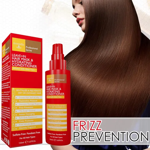 Miniatura 5 de Arvazallia Mascarilla capilar sin enjuague y acondicionador hidratante en aerosol para cabello seco o dañado, acondicionador e hidratante de grado