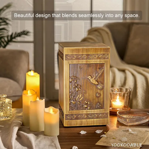 Miniatura 7 de Urna de Madera para Cenizas de Adultos Hombre y Mujer, Urnas de Cremación Grandes Hechas a Mano para Cenizas Humanas de Hombre y Mujer Adultos, Urna