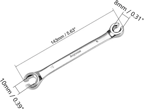 Miniatura 2 de Utoolmart 2 llaves de tuerca acampanada, llave métrica de extremo abierto doble de 0.315 in x 0.394 in 2 pzas