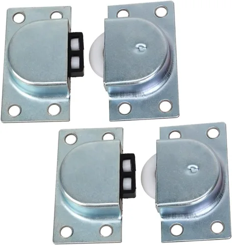 2 pares de rodillos de acero inoxidable 338 muebles rueda única para armario armario armario puerta corredera polea