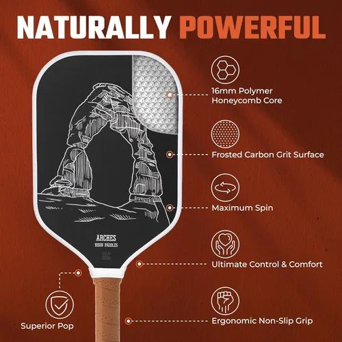 Miniatura 4 de Bison Paddles: Carbon Fiber Pickleball Paddle Set of 2 - National Parks Edition Durable Unibody Construction Textured Carbon Fiber Surface
