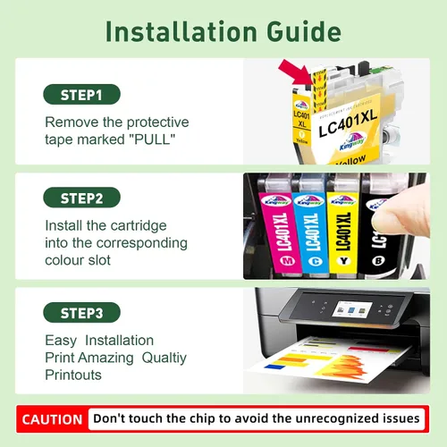 Miniatura 5 de KINGWAY LC401XL - Cartuchos de tinta para Brother de alto rendimiento compatibles con cartuchos de tinta Brother LC401XL LC401XL 401 XL