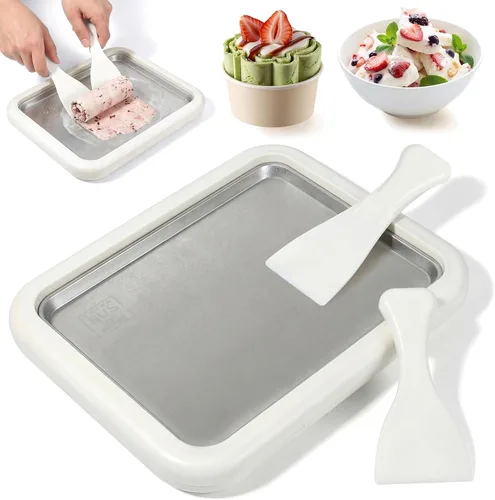 Máquina de helados enrollados, rodillo de bandeja de congelación instantánea para rollo de helado casero de yogur congelado y sorbete de gelato –