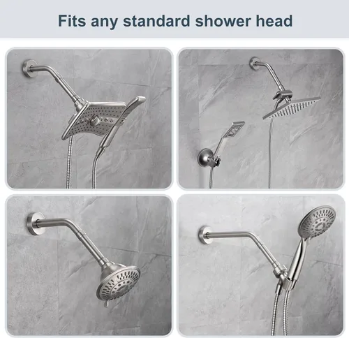 Miniatura 4 de BRIGHT SHOWERS Brazo Extensor de Ducha para Cabezal de Lluvia y de Mano, Brazo de Extensión de Cabezal de Ducha de 4 Pulgadas, Extensión de Tubo