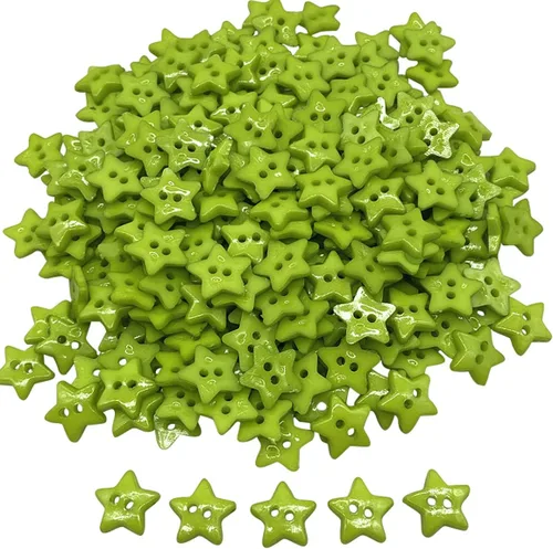 Miniatura 7 de Queenbox 30 botones de estrella de cinco puntas de 0.59 pulgadas con 2 agujeros, botones de costura de resina para tejer, manualidades, costura