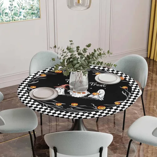 Miniatura 13 de Mantel Ajustable con Cola de Conejo de Pascua para Mesa Redonda, Cubierta de Mesa de Tulipán y Huevo de Primavera con Borde Elástico Impermeable