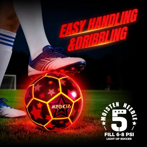 Miniatura 3 de Balón de fútbol iluminado que brilla en la oscuridad, tamaño 5, regalos deportivos para interiores y exteriores, ideas de cumpleaños para niños de 3